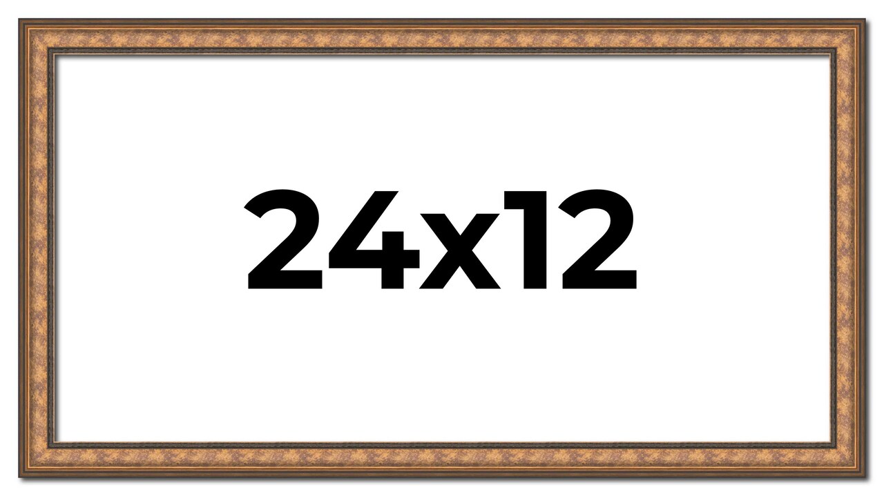 Panoramic Slim Profile Gold Picture Frame - UV Acrylic, Foam Board Backing, Hanging Hardware